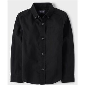 NWT Children’s Place Boys XL (14) Black Button Down Shirt